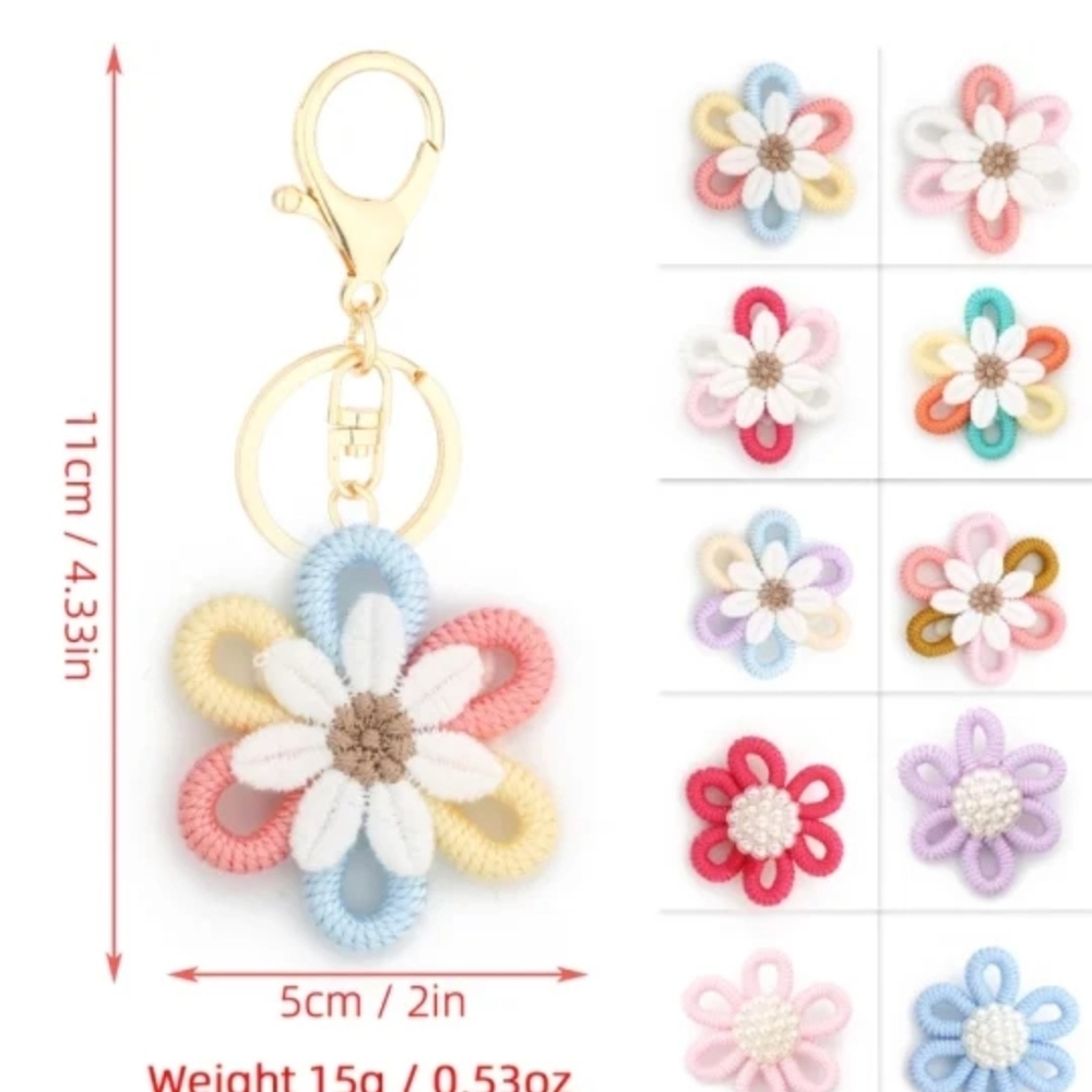 Pastel Flower Purse Charm/Keychain 3 Pcs. - Picture 6 of 6